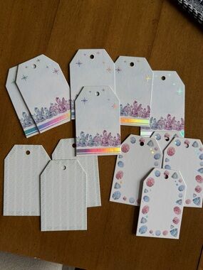 New assortment of decorative Crystal Accent Gift Tags - Holographic 13 qty